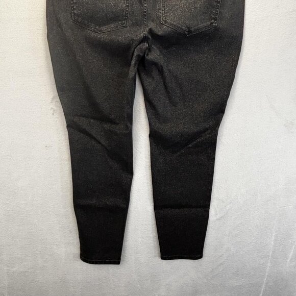 Lane Bryant High Rise Pull On Glitter Jegging Pants Womens 18 Black Signature - Picture 13 of 14